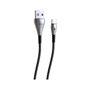 Câble charge rapide Type C ORYX tressé noir pour smartphone