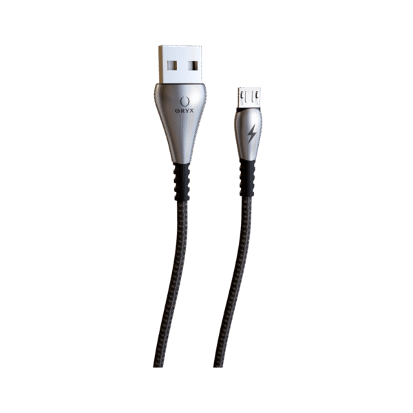 Câble micro USB ORYX SDC-002m tressé noir pour charge rapide et transfert de données au Maroc