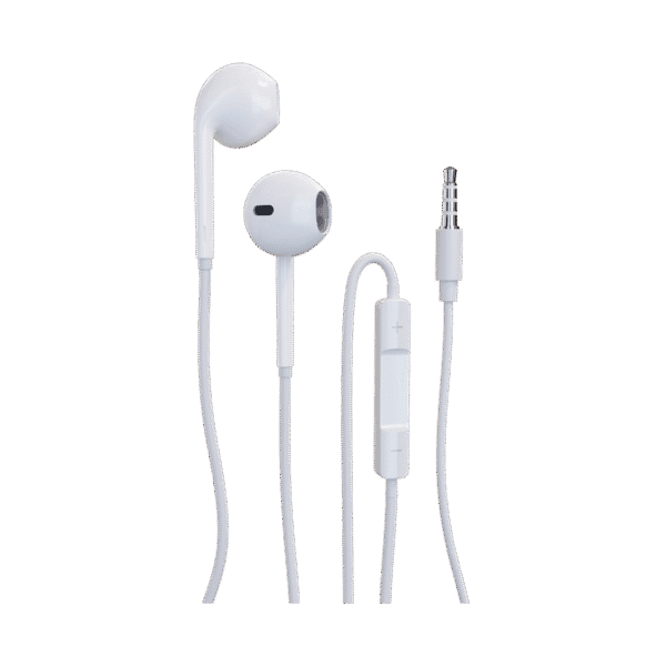 Écouteur filaire jack 3.5mm ORYX SEF-035j blancs pour smartphone, vue détaillée du câble TPE.