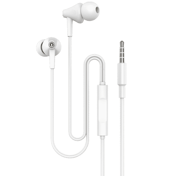 Écouteurs intra-auriculaires NEF-161j ORYX blancs avec connecteur Jack 3.5mm pour smartphone