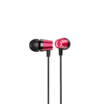 écouteurs intra-auriculaires filaires jack 3.5mm couleur rouge et noir pour smartphone