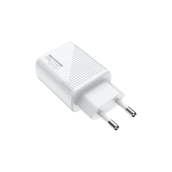 Chargeur Type C Rapide ORYX NPC-120 branché sur une prise murale, montrant le port USB-C et la fiche européenne pour charge rapide iPhone Samsung au Maroc
