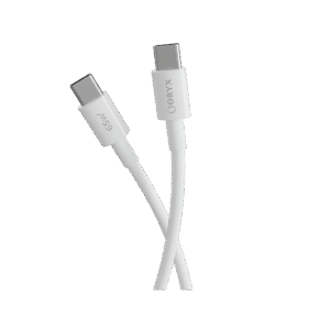 Câble Type-C ORYX 65W blanc 1 mètre pour charge rapide de smartphone ou PC portable