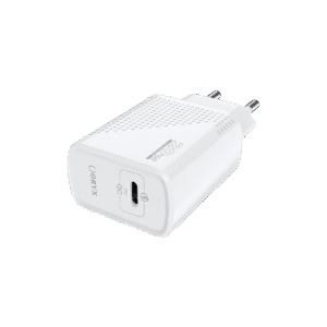 Adaptateur secteur USB-C ORYX PD 20W pour téléphone, vue détaillée des spécifications techniques de protection contre la surintensité et la surcharge
