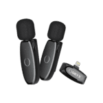 Kit micro sans fil Type-C Lightning avec deux émetteurs et un récepteur compact 2.4G.