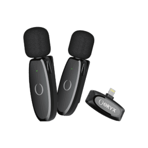 Kit micro sans fil Type-C Lightning avec deux émetteurs et un récepteur compact 2.4G.