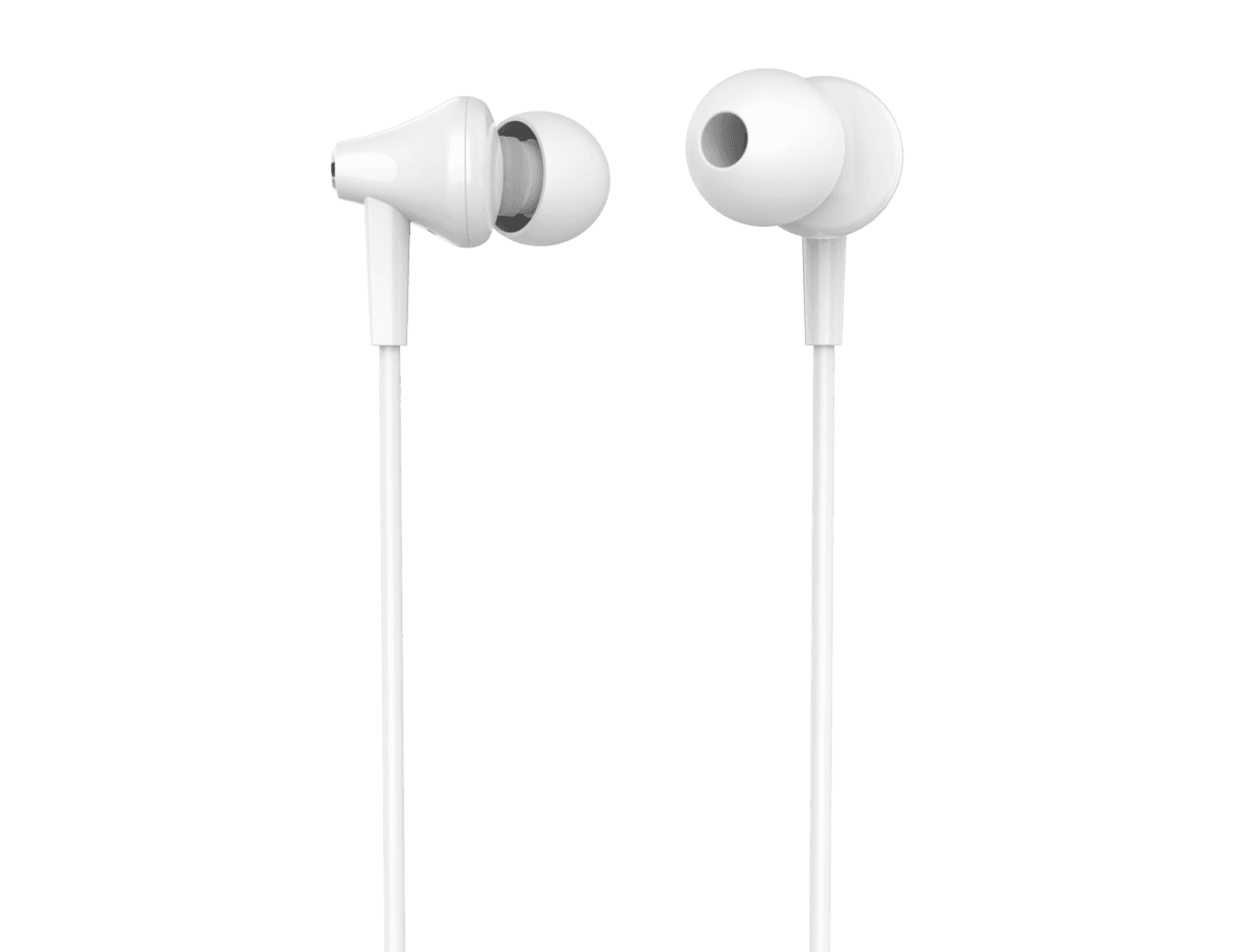 Kit main libre ORYX avec micro intégré pour appels, écouteurs filaires noirs offrant un son Hi-Fi et confort