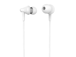 Kit main libre ORYX avec micro intégré pour appels, écouteurs filaires noirs offrant un son Hi-Fi et confort