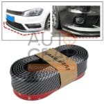 Bande fibre carbone installée sur un pare-chocs avant, améliorant la protection et le look sportif du véhicule.