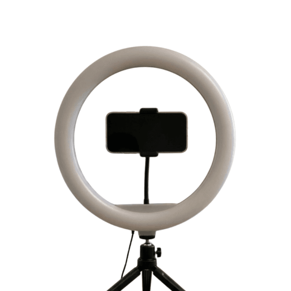 Lampe anneau LED dimmable montrant les réglages de température de couleur