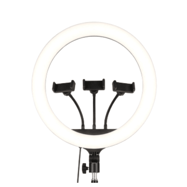 Ring Light 14 pouces QX-360 avec 3 supports de téléphone et trépied, éclairage parfait pour vlogging au Maroc