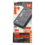 وصلة كهربائية ذكية DINEX 9830 بـ 8 مخارج USB-C PD و QC3.0