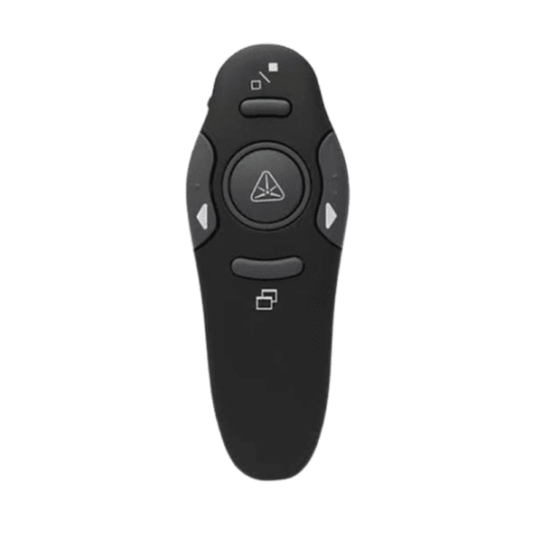 pointeur laser sans fil avec pointeur laser en usage pour une présentation PowerPoint.