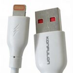 câble lightning konfulon connecteur USB-A avec contacts rouges et intensité 3.0A pour la charge des appareils Apple, disponible sur BrefShop.ma