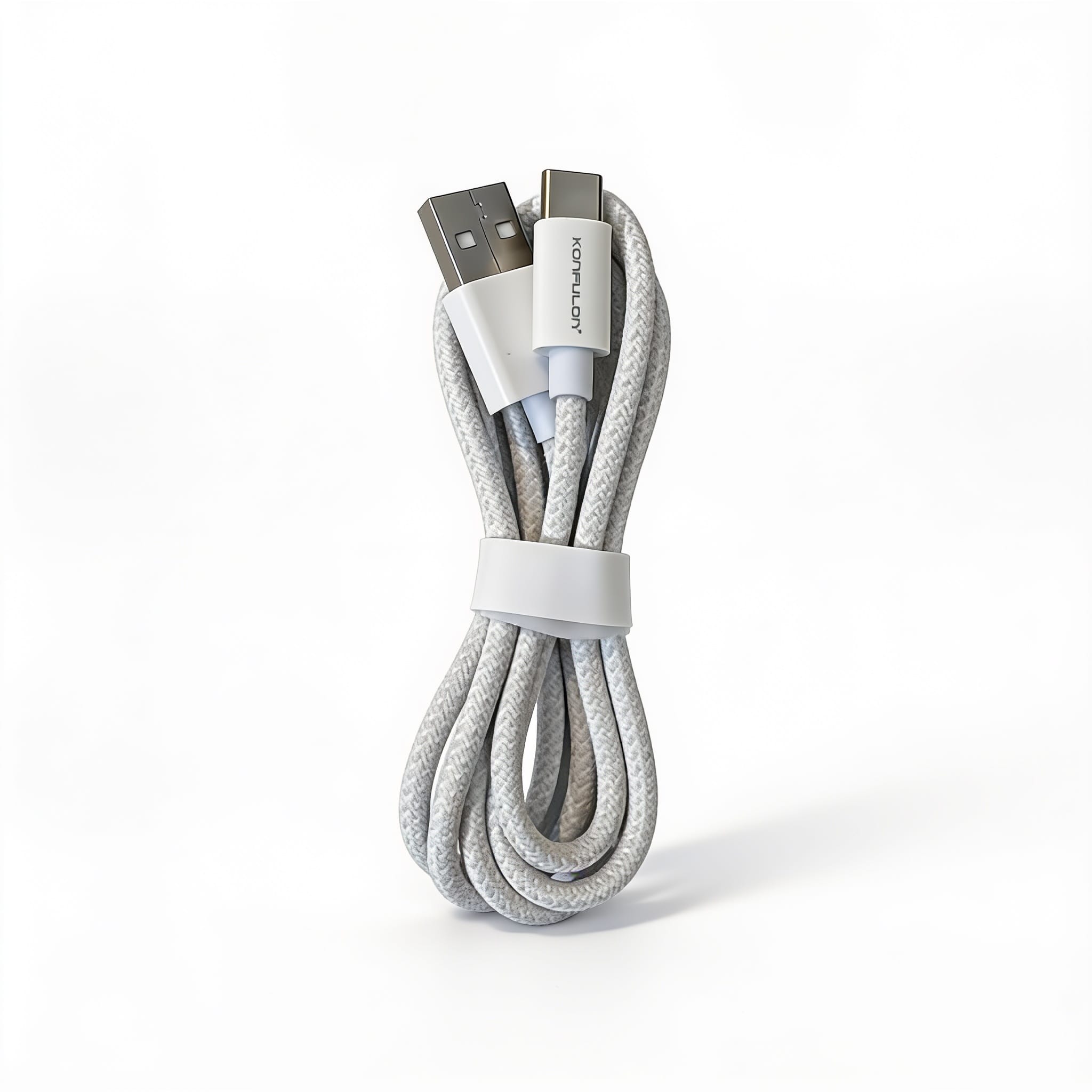 Câble de charge rapide USB-C Konfulon DC80 câble de charge rapide USB-C Konfulon DC80 sous différents éclairages
