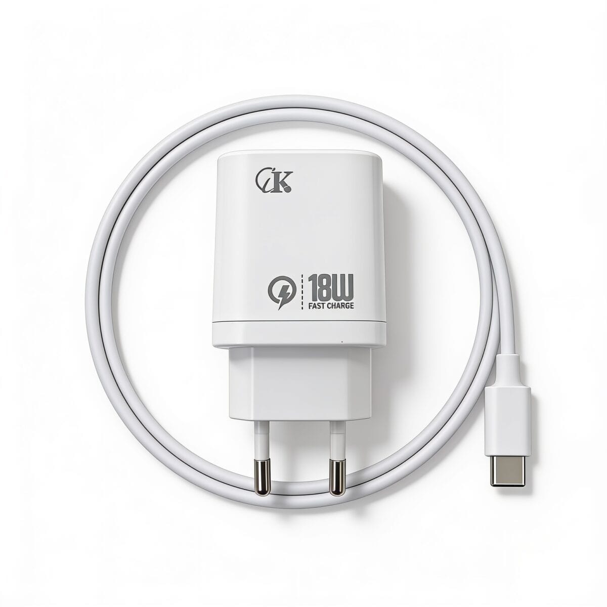 chargeur rapide usb-c 18w avec technologie de charge rapide, pour recharger des appareils USB à la maison ou en déplacement, disponible sur BrefShop.ma