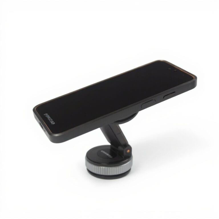 fixation téléphone magnétique tableau de bord à double anneau compatible MagSafe pour maintenir un téléphone en voiture, disponible sur BrefShop.ma