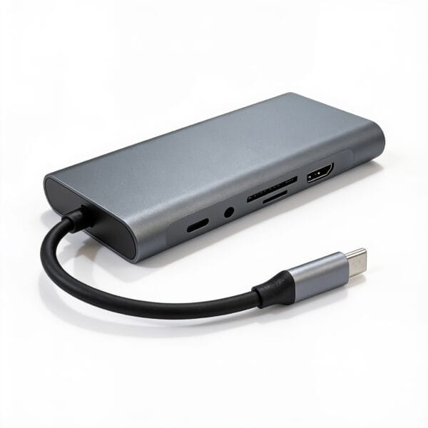 hub type c 11 en 1 hdmi vga port LAN Ethernet Gigabit 1000M et sortie HDTV jusqu'à 3840x2160 / 30Hz (4K), disponible sur BrefShop.ma
