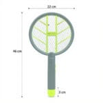raquette anti-moustiques électrique avec éclairage LED intégré au centre et grille métallique, dimensions et mesures, disponible sur BrefShop.ma