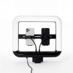 ring light rgb support téléphone avec anneau lumineux LED RGB mode couleur HSI pour photographie, vidéo et live streaming, disponible sur BrefShop.ma
