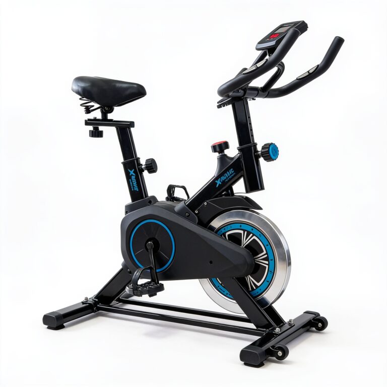 spinning bike domicile selle réglable en hauteur et écran de contrôle au guidon pour exercice de cyclisme stationnaire à domicile, disponible sur BrefShop.ma