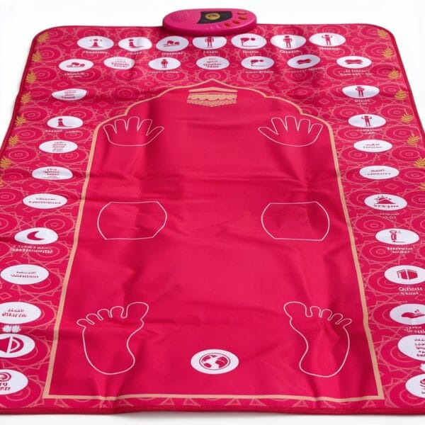 tapis salat parlant 35 touches sensitives 7 langues pour l'apprentissage et la pratique de la prière, disponible sur BrefShop.ma