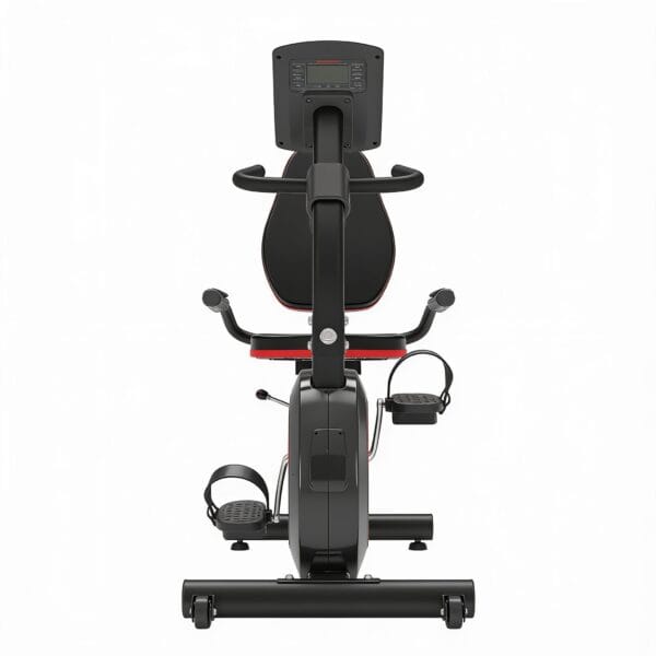 vélo appartement semi-allongé avec selle rembourrée et dossier incliné pour exercice cardiovasculaire à domicile, disponible sur BrefShop.ma